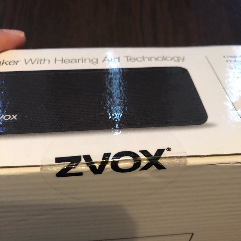 ZVOX Speaker with Hearing Aid Technology.  AccuVoice AV100 TV Speaker.